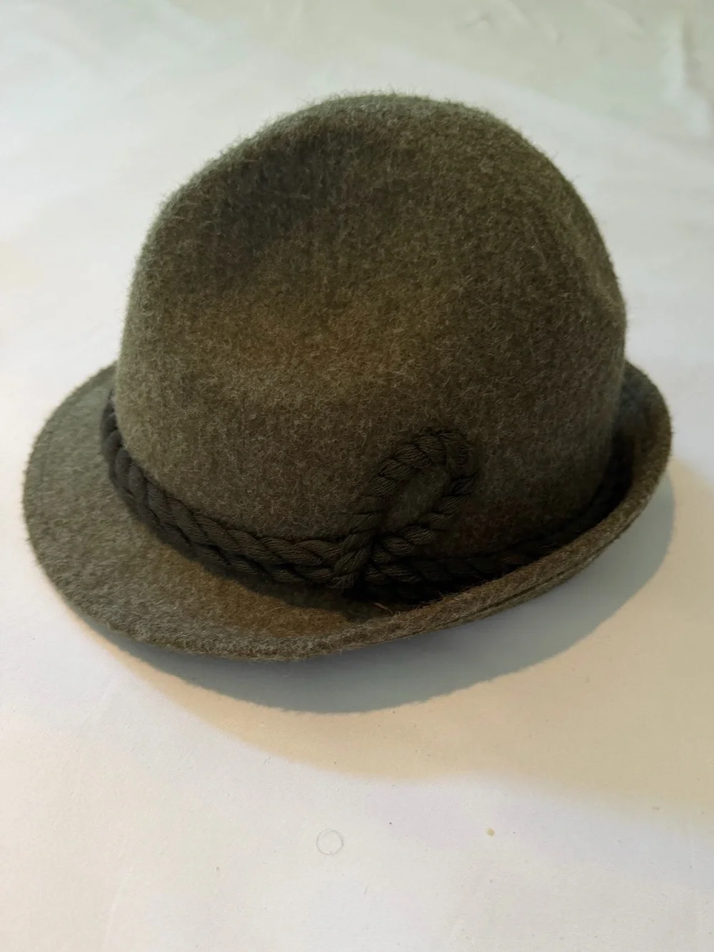 Alpine Olive Bowler Hat with Braided Band